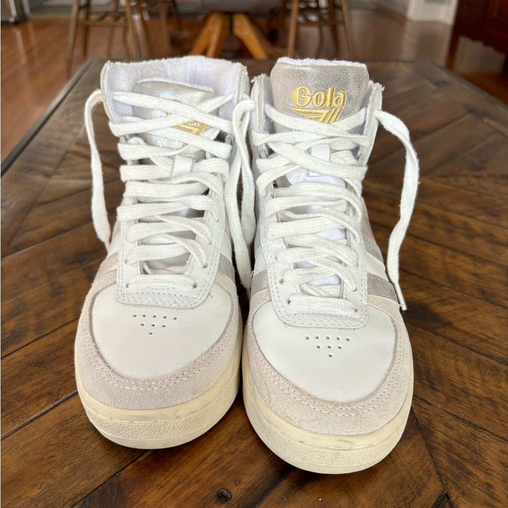 Gola White and Cream High-Top Sneakers